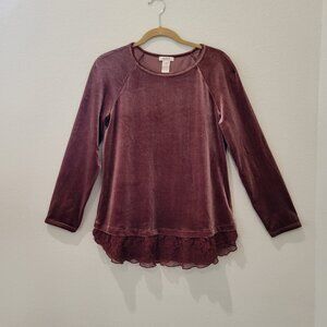 Sundance Velvet Tunic Top, Size M